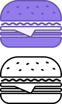 Burger Icons. Illustration Of Tasty Food. Hamburger, Fast Food vector