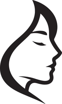 a woman's face with a closed eyes logo vector