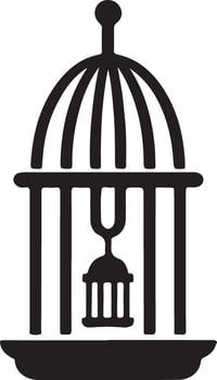 a black and white illustration of a birdcage vector