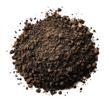 Loose soil isolated on a clean transparent background for natural texture showcasing and gardening applications, soil isolated on transparent background png
