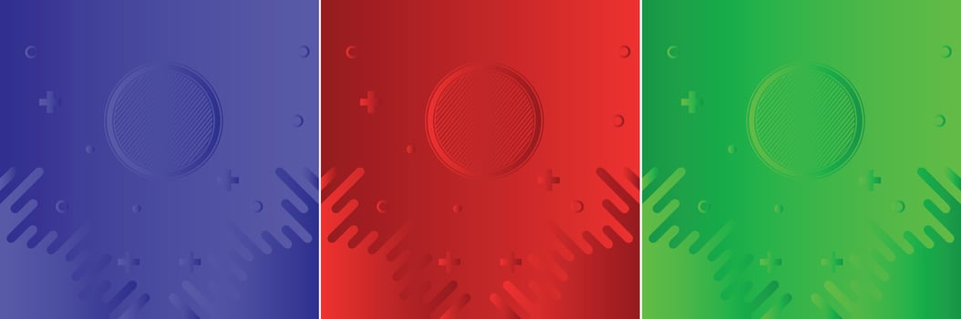 Blue Red Green gradient background. Circle backdrop. Illustration for your graphic design, banner, summer or aqua poster vector