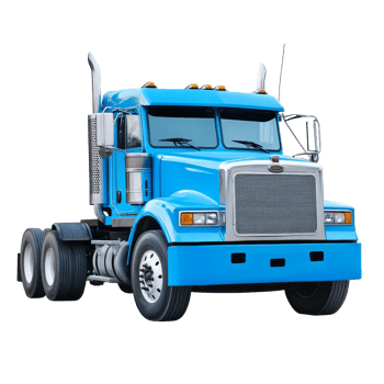 A bright blue truck stands isolated against a clean transparent background showcasing its bold design, blue truck isolated png