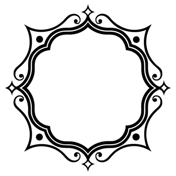 Simple elegant frame design with a black border on transparent background. The frame features intricate swirls and dots. png