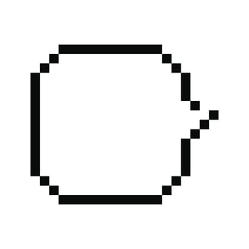 Sticker empty round dialogue cloud. Blank retro textbox. White pixel speech Bubble for game art. vector