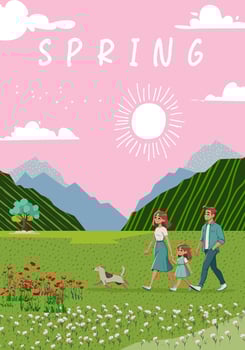 Nature and landscape, contemporary artistic poster. vector
