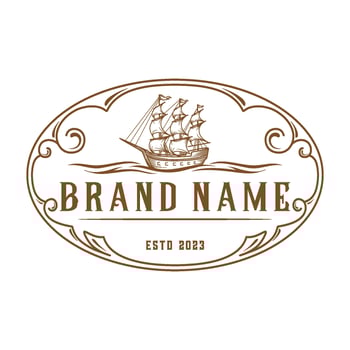 vintage sailboat logo. nautical tourism, illustration design. vector