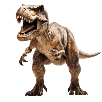 A majestic Tyrannosaurus Rex roaring fiercely on a plain transparent background for a striking visual effect, Tyrannosaurus Rex Dinosaur on transparent background png