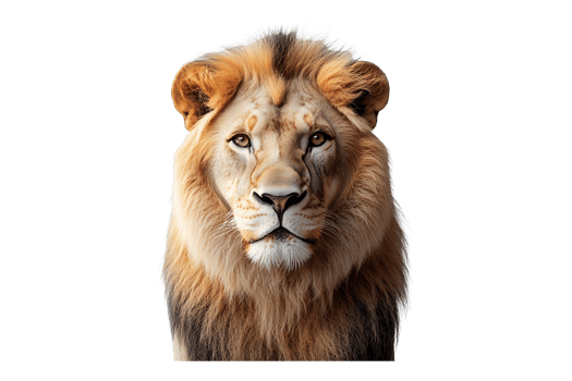 Majestic lion isolated on transparent background. png