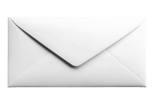 White envelope isolated on transparent background. png