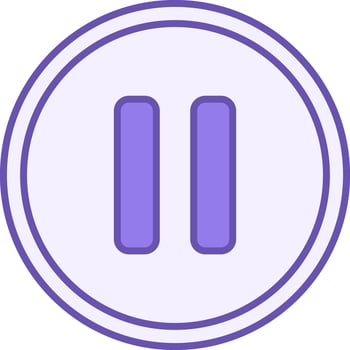 Colored Pause Icon. Media Player button. Social Networks Concept vector