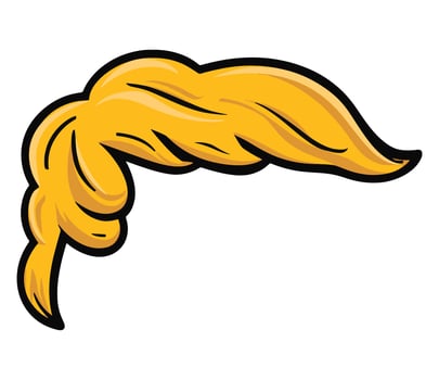 Blonde men's hairstyle icon. Hand-drawn illustration of a fashionable yellow hairdo, focusing on the top of the head. Ideal for character design, beauty, and fashion themes. vector