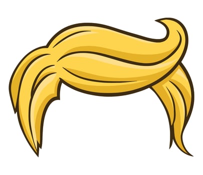 Men's blonde hairstyle, hand-drawn. Illustration of the top of the human head vector