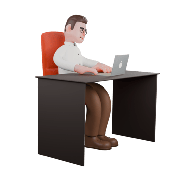Sociologist Male Professional. A male sociologist is sitting on his desk chair while operating a laptop. Social Research Model png