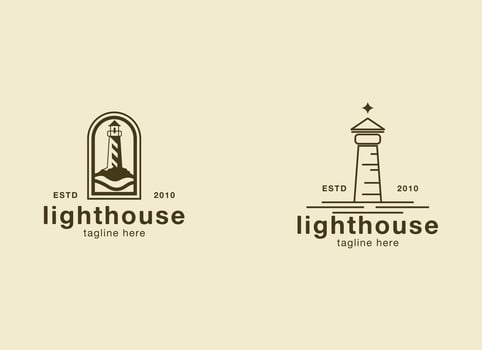 Lighthouse logo design illustration vector