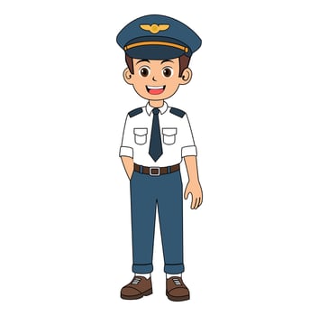 Cartoon Man Pilot Vectors