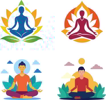 yoga logo illustration vector