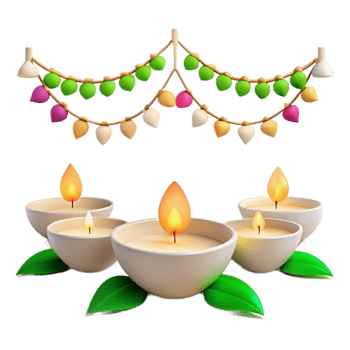 Celebration with Candles and Garland png