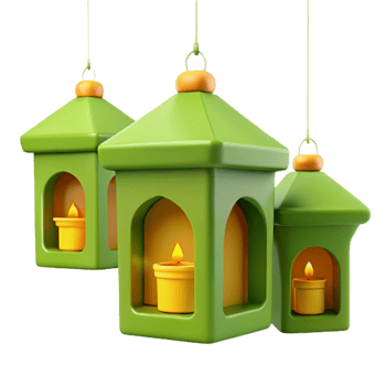 Three Hanging Lanterns with Candles Inside png
