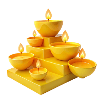 Illuminated Candles in a Pyramid Formation png