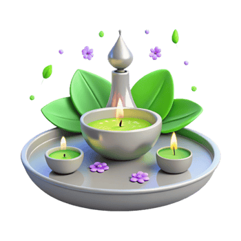 Candles, Leaves, Flowers, and Relaxation png