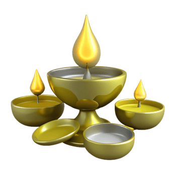 Golden Candle Holders with Flames Burning png