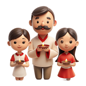 Family Holding Candles, Symbolic of Light and Hope png
