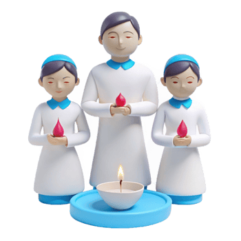 Three People Holding Red Drops with a Lit Candle png
