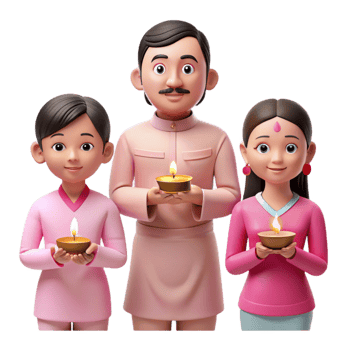 Family Celebrating with Candles png
