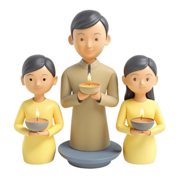 Family Holding Lit Candles A Symbol of Hope and Unity png