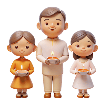 Family Celebrating With Candles png