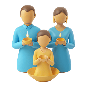 Family Holding Diyas A Symbol of Celebration and Togetherness png