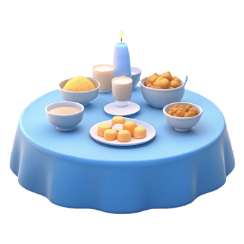 Table Setting with Dessert and Drinks png