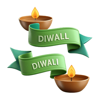 Diwali Festival Celebrate the Festival of Lights with Candles and Ribbons png