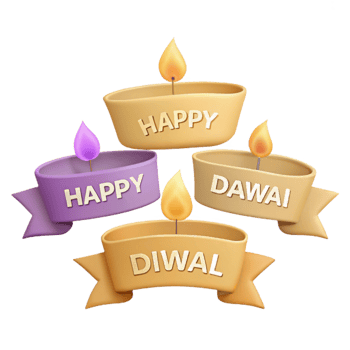 Happy Diwali Festive Lights Candles png