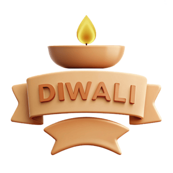 Diwali Festival Celebration of Lights with Diya and Ribbon png