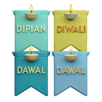 Diwali Celebration with Candles and Lights png