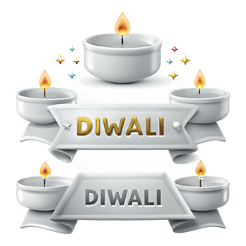Diwali Celebration with Burning Diyas and Festive Decorations png