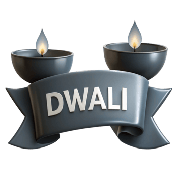 Diwali Celebration with Lit Candles and Ribbon png