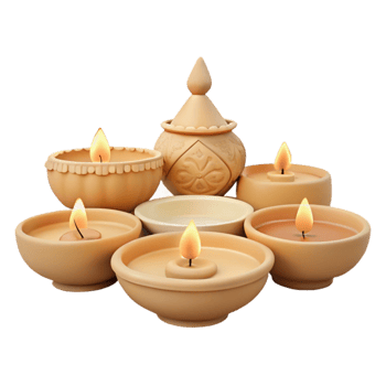 Ceramic Candle Holders with Flames png