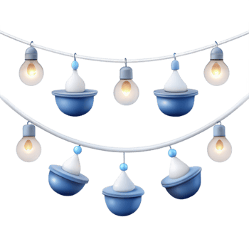 String of Blue and White Festive Lights png