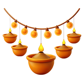String of Festive Lights with Burning Candles png