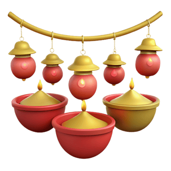 Red and Gold Hanging Lanterns with Candles png
