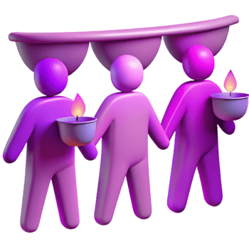 Three People Holding Lit Candles png