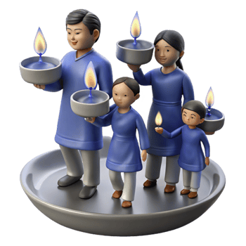 Family Holding Candles A Symbol of Hope and Unity png