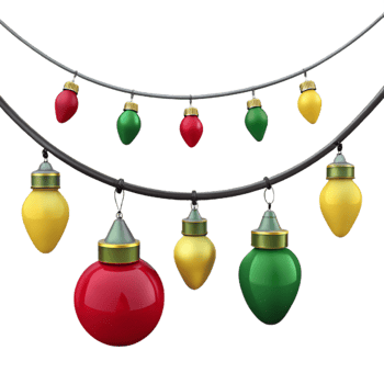 Christmas Lights Decoration with Red, Green, and Yellow Bulbs png