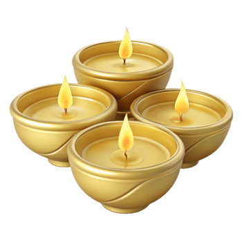 Golden Candle Holders with Flames png