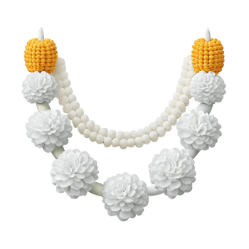 White Jasmine Garland with Yellow Flowers png