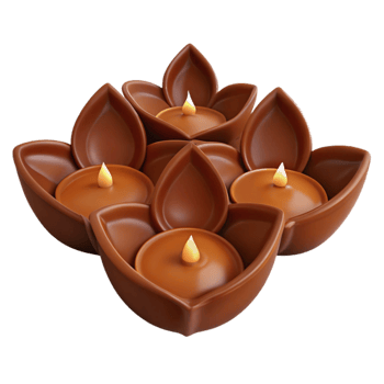 Lotus Shaped Candle Holder with Four Candles png