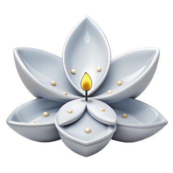 Ceramic Lotus Candle Holder with Pearl Accents png