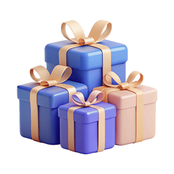 Stack of Gift Boxes with Ribbons and Bows png